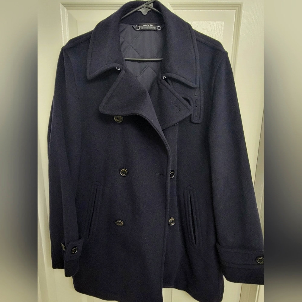 Ermenegildo Zegna Wool & Cashmere Blend Knee Length Overcoat